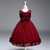 abordables Robes à Fleurs pour Filles-Robe de Demoiselle d&#039;Honneur Fille enfants Fille Robe de princesse Utilisation Mariage Soirée Elégant Magnifique Maille Couleur unie Sans Manches Col Ras du Cou Gris Rouge vin 4 ans et +