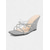 cheap Casual-Women&#039;s Silver Glitter Wedge Heels with Butterfly Embellishment – Elegant Bridal Sandals for Weddings and Formal Events