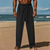 preiswerte Urlaub-Herren Leinenhosen Hose Sommerhose Strandhose Kordelzug Elastischer Bund Gerader Schnitt Einfach Komfort Atmungsaktiv Volle Länge Täglich Strand Ferien Urlaub Mode Weiß Himmelblau