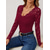 cheap Lace Tops-Valentine&#039;s Day Women&#039;s Blouse Solid Color Elegant Daily Stylish Long Sleeve V Neck Regular Tops Work Daily Holiday Lace Black Wine Green Spring Fall Winter
