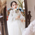 cheap Flower Girl&#039;s Dresses-Flower Girl Dress Kid&#039;s Girls&#039; Princess Dress Performance Wedding Party Elegant Beautiful Mesh Solid Color Long Sleeve Standing Collar White 4 years+