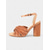 cheap Semi-Formal-Textured Velvet Brown Block Heel Sandals with Ankle Straps - Women&#039;s Casual Summer Shoes or Wedding