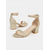 cheap Prom-Women&#039;s Stylish Gold Glitter Block Heel Sandals with Ankle Strap | Perfect for Prom and Weddings