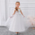 cheap Flower Girl&#039;s Dresses-Flower Girl Dress Kid&#039;s Girls&#039; Princess Dress Performance Wedding Party Elegant Beautiful Mesh Solid Color Sleeveless Off Shoulder White Champagne 4 years+