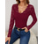 cheap Lace Tops-Valentine&#039;s Day Women&#039;s Blouse Solid Color Elegant Daily Stylish Long Sleeve V Neck Regular Tops Work Daily Holiday Lace Black Wine Green Spring Fall Winter