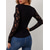 cheap Lace Tops-Valentine&#039;s Day Women&#039;s Blouse Solid Color Elegant Daily Stylish Long Sleeve V Neck Regular Tops Work Daily Holiday Lace Black Wine Green Spring Fall Winter
