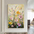 cheap Oil Paintings-3D Multicolor Flower Textured Wall Art 3D Abstract Handmade Oil Painting Spring Art Soft Color Flower Living Room Wall Decor Frame Ready To Hang Or No Frame