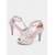 abordables novia-Sandalias de tacón de aguja con tira en T y perlas de encaje floral blanco para mujer, zapatos de novia con punta abierta y tacón de pedrería.