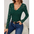 cheap Lace Tops-Valentine&#039;s Day Women&#039;s Blouse Solid Color Elegant Daily Stylish Long Sleeve V Neck Regular Tops Work Daily Holiday Lace Black Wine Green Spring Fall Winter