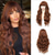 cheap Synthetic Trendy Wigs-Long Wavy Wig With Bangs for Women Curly Wavy Wig With Bangs Natural Looking Synthetic Heat Resistant Fiber Wig for Daily Party Use