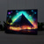 ieftine LED Artă de perete-Piramidă trippy led artă de perete din pânză cu led decor de perete iluminat 2aa imprimare pânză iluminată cu baterie lumina cu led bucătărie dormitor sau decor acasă