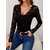 cheap Lace Tops-Valentine&#039;s Day Women&#039;s Blouse Solid Color Elegant Daily Stylish Long Sleeve V Neck Regular Tops Work Daily Holiday Lace Black Wine Green Spring Fall Winter