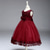 abordables Robes à Fleurs pour Filles-Robe de Demoiselle d&#039;Honneur Fille enfants Fille Robe de princesse Utilisation Mariage Soirée Elégant Magnifique Maille Couleur unie Sans Manches Col Ras du Cou Gris Rouge vin 4 ans et +