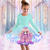 cheap 3D Cartoon Dress-Girls&#039; 3D Cartoon Butterfly Dress Long Sleeve 3D Print Fall Winter Vacation Sports &amp; Outdoor Daily Cute Casual Beautiful Kids 3-12 Years Casual Dress A Line Dress Above Knee Regular Fit