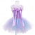 cheap Girl&#039;s Dress Up Costumes-Kids Girls&#039; Party Dress Rainbow Flower Sleeveless Performance Birthday Beautiful Sweet Polyester Knee-length Party Dress Swing Dress A Line Dress Summer 4-12 Years Pink Purple Light Blue