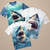 cheap Boy&#039;s 3D Animals-Multi Packs 3pcs Boys Crew Neck Short Sleeves Light Blue+Blue+White T Shirt Tee Top Print Animal Vacation Daily Wear 100% Cotton Spring &amp; Summer