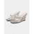 cheap Casual-Women&#039;s Silver Glitter Wedge Heels with Butterfly Embellishment – Elegant Bridal Sandals for Weddings and Formal Events
