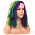 cheap Carnival Wigs-Mardi Gras Wigs Halloween Wigs Women Girls Carnival Costume Cosplay Purple Green Yellow Side Wig Shoulder Width Length Carnival Cosplay Party Wig