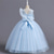 cheap Flower Girl&#039;s Dresses-Flower Girl Dress Kid&#039;s Girls&#039; Princess Dress Performance Wedding Party Elegant Beautiful Mesh Solid Color Sleeveless Crew Neck Pink Blue 4 years+