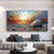 cheap Landscape Paintings-Handmade Original Sunset Seaside Scenery Painting Oil Painting On Canvas Abstract Texture Colored Stones Painting Wall Art for Home Decor With Stretched Frame/Without Inner Frame Painting