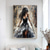 cheap People Paintings-Handmade Original Dancing Girl Oil Painting On Canvas Abstract Figure Art Painting Large Violin Wall Art Bedroom Wall Decor Handmade Gift No Frame