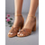 cheap Semi-Formal-Textured Velvet Brown Block Heel Sandals with Ankle Straps - Women&#039;s Casual Summer Shoes or Wedding