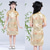 abordables Robes de fête-Enfants Fille Robe Cheongsam chinois Dragon Manche Courte Utilisation Soirée Brodée Adorable Chinoiserie Polyester Au dessus du genou Robe Cheongsam Eté Printemps 4 ans et + Noir Jaune Rose Claire