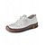 abordables Zapatillas sin cordones y mocasines de mujer-Mocasines de piel sintética con diseño floral verde y costuras hechas a mano para mujer | Perfectos para uso informal