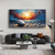 cheap Landscape Paintings-Handmade Original Sunset Seaside Scenery Painting Oil Painting On Canvas Abstract Texture Colored Stones Painting Wall Art for Home Decor With Stretched Frame/Without Inner Frame Painting