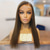 cheap Human Hair Lace Front Wigs-Human Hair 5x5 Closure 13x4 Lace Front Wig Free Part Brazilian Hair Straight Light Brown Wig 130% 150% Density with Baby Hair 100% Virgin Glueless Pre-Plucked For Women Long Human Hair Lace Wig