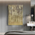 cheap Abstract Paintings-Handmade Oil Painting Canvas Wall Art Decoration Modern Abstract Golden for Home Living Room Decor Rolled Frameless Unstretched Painting