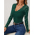 cheap Lace Tops-Valentine&#039;s Day Women&#039;s Blouse Solid Color Elegant Daily Stylish Long Sleeve V Neck Regular Tops Work Daily Holiday Lace Black Wine Green Spring Fall Winter