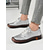 abordables Zapatillas sin cordones y mocasines de mujer-Mocasines de piel sintética con diseño floral verde y costuras hechas a mano para mujer | Perfectos para uso informal