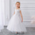 cheap Flower Girl&#039;s Dresses-Flower Girl Dress Kid&#039;s Girls&#039; Princess Dress Performance Wedding Party Elegant Beautiful Mesh Solid Color Sleeveless Off Shoulder White Champagne 4 years+