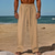 preiswerte Urlaub-Herren Leinenhosen Hose Sommerhose Strandhose Kordelzug Elastischer Bund Gerader Schnitt Einfach Komfort Atmungsaktiv Volle Länge Täglich Strand Ferien Urlaub Mode Weiß Himmelblau