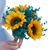 cheap Artificial Plants &amp; Flowers-Wedding Bouquets for Bride, Artificial Silk Flower Eucalyptus and Sunflower Bridal Bouquet, Rustic Outdoor Wedding Photography Prop and Decorative Handheld Flowers
