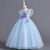 cheap Flower Girl&#039;s Dresses-Flower Girl Dress Kid&#039;s Girls&#039; Princess Dress Performance Wedding Party Elegant Beautiful Mesh Solid Color Sleeveless Crew Neck Pink Blue 4 years+