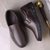 ieftine Pantofi casual slip-on-mocasini maro pentru bărbați, cu partea superioară din piele artificială texturată și talpă anti-alunecare - pantofi casual confortabili pentru lucru și purtarea zilnică