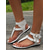 cheap Casual Sandals-Women&#039;s White Gladiator Sandals with Adjustable Buckle Straps – Stylish Summer Footwear for Casual Outings and Beach Days