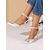 economico décolleté con cinturino-décolleté con tacco alto a punta in raso con cinturini alla caviglia con perle e nastri per donna - eleganti scarpe da sposa