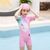 cheap Girls&#039; Wetsuits-Kids Girls&#039; Swimsuit Outdoor Party Unicorn Vacation Fashion Bathing Suits 4 years+ Summer Pink Light Purple