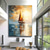 cheap Landscape Paintings-Handmade Oil Painting Canvas Wall art Decoration Abstract Knife Painting Landscape Sailboat Used for Home Decoration Frameless and Unstretched Painting