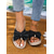 cheap Vacation Sandals-Women&#039;s Black Bowknot Espadrille Flat Sandals with Pearl Detail - Stylish Summer Slip-Ons for Casual Outings and Beachwear