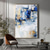 baratos Pinturas Abstratas-Pintura a óleo abstrata artesanal grossa sobre tela moderna, pinturas de textura de faca azul dourada, pintura à mão, grande arte de parede para decoração de casa, moldura pronta para pendurar ou sem
