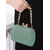 economico Clutch e borsette da sera-pochette da sera glitterata verde salvia da donna con catena di strass – elegante borsa per matrimoni, feste ed eventi formali colore argento nero rosa