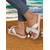 cheap Vacation Sandals-Women&#039;s Black Bowknot Espadrille Flat Sandals with Pearl Detail - Stylish Summer Slip-Ons for Casual Outings and Beachwear