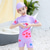 cheap Girls&#039; Wetsuits-Kids Girls&#039; Swimsuit Outdoor Party Unicorn Vacation Fashion Bathing Suits 4 years+ Summer Pink Light Purple