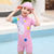 cheap Girls&#039; Wetsuits-Kids Girls&#039; Swimsuit Outdoor Party Unicorn Vacation Fashion Bathing Suits 4 years+ Summer Pink Light Purple