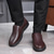 ieftine Pantofi casual slip-on-mocasini maro pentru bărbați, cu partea superioară din piele artificială texturată și talpă anti-alunecare - pantofi casual confortabili pentru lucru și purtarea zilnică