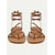 abordables Sandales Gladiateur-sandales à lacets gladiateur pour femmes – chaussures de plage plates à lanières marron pour les sorties décontractées d'été